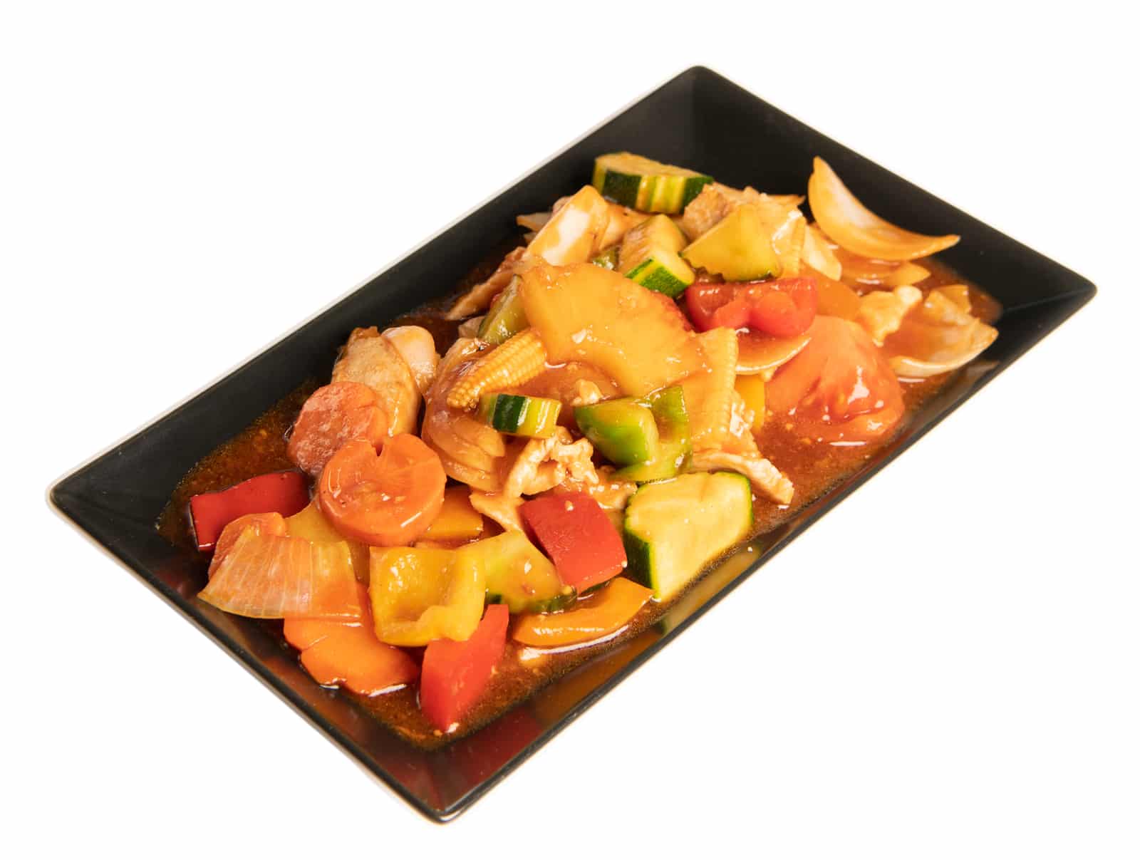 98. Sweet And Sour Gebratenes Huhn Mit Frischem Gemuese Zzgl. Jasminreis Chf 24.50.jpg